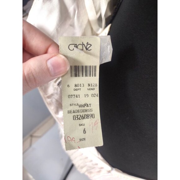 NWT Vintage Cache Silk Beaded Old Hollywood Glam Flapper Mini Halter Dress 6 - Picture 8 of 8